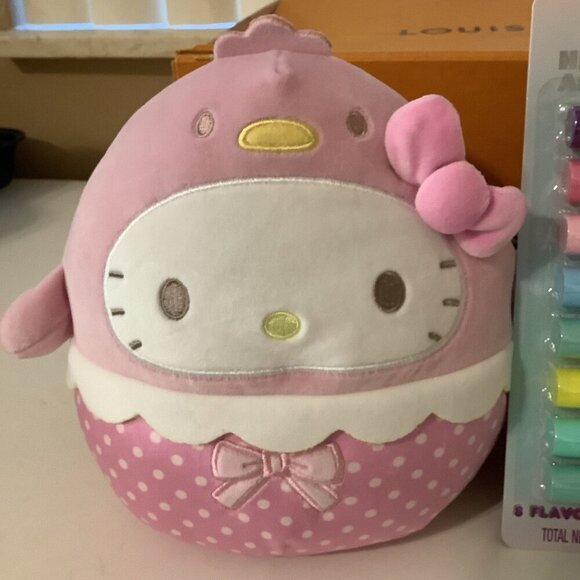 Squishmallow Chick My Melody & Hello Kitty Plush 8 inch & Flavored Lip Balm Set - Picture 3 of 5